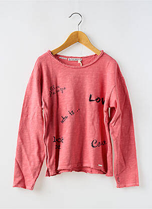 Sweat-shirt broderie manches longues rose BLUE PAPAYA BY MISS BONDI fille