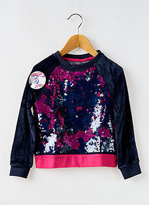 Sweat-shirt broderie sequins manches longues bleu DESIGUAL fille