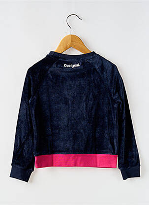 Sweat-shirt broderie sequins manches longues bleu DESIGUAL fille