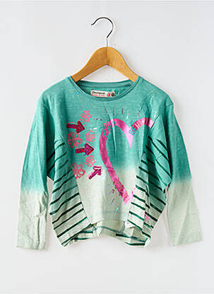 T-shirt stretch manches longues vert DESIGUAL fille