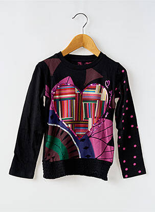 T-shirt stretch manches longues noir DESIGUAL fille