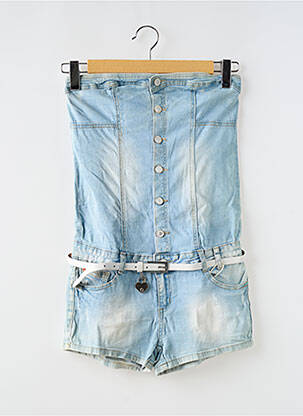 Combishort fermeture boutonnée sur le devant sans manche bleu SIMPLY CHIC femme