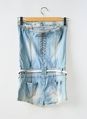 Combishort fermeture boutonnée sur le devant sans manche bleu SIMPLY CHIC femme