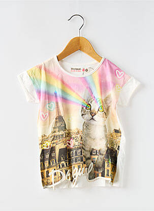 T-shirt beige DESIGUAL pour fille