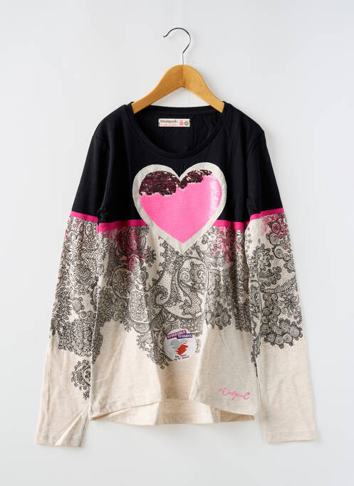 T-shirt noir DESIGUAL pour fille