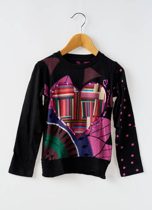 T-shirt noir DESIGUAL pour fille