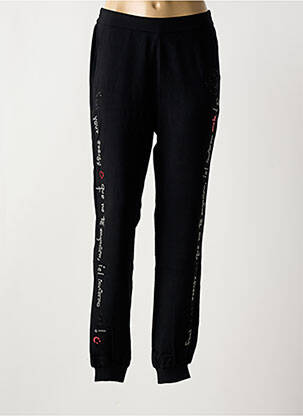 Pantalon droit stretch taille normale noir DESIGUAL femme
