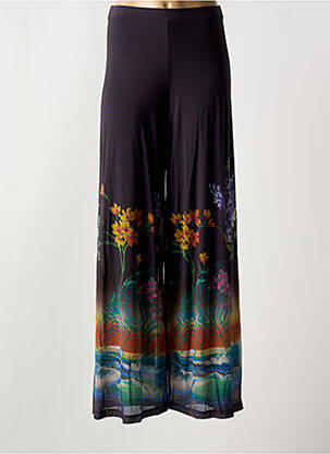 Pantalon large tissage popeline taille normale noir DESIGUAL femme