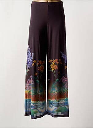 Pantalon large tissage popeline taille normale marron DESIGUAL femme