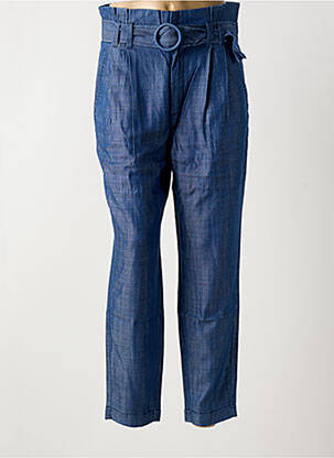 Pantalon droit taille à pinces taille haute bleu SALSA femme