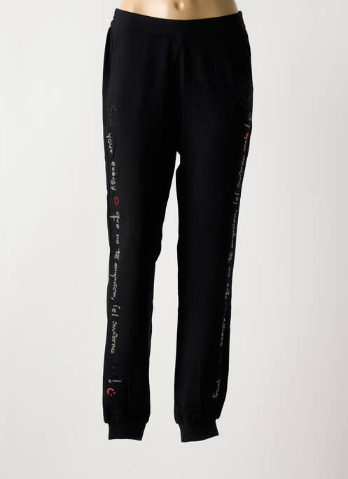 Pantalon droit noir DESIGUAL pour femme