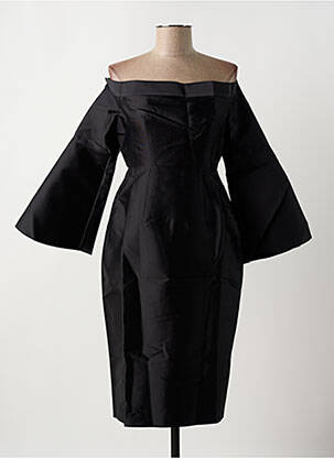 Robe mi-longue manches 3/4 manches 3/4 noir IRIS & INK femme