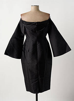 Robe mi-longue manches 3/4 manches 3/4 noir IRIS & INK femme
