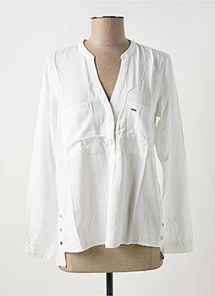 Blouse tissage popeline manches longues blanc SALSA femme