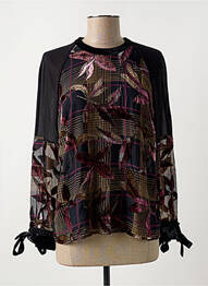 Blouse légère et transparente manches longues noir SALSA femme