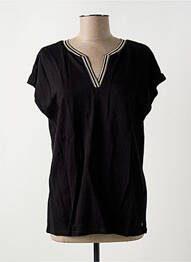 T-shirt col v manches courtes noir GARCIA femme
