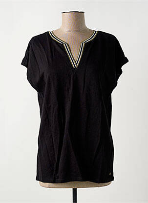 T-shirt col v manches courtes noir GARCIA femme