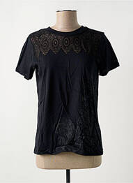 T-shirt sérigraphie manches courtes noir DESIGUAL femme