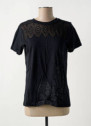 T-shirt sérigraphie manches courtes noir DESIGUAL femme