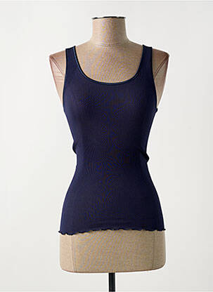 Top/caraco effet matière satinée bleu OSCALITO femme
