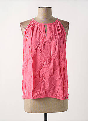 Top tissage crêpe sans manche rose SALSA femme