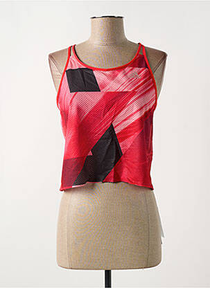 Top stretch sans manche rouge ADIDAS femme