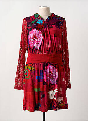 Robe courte manches longues manches longues rouge DESIGUAL femme