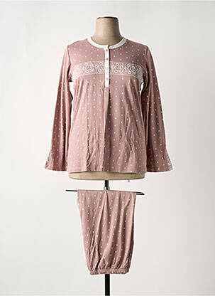 Pyjama coupe droite rose CANAT femme