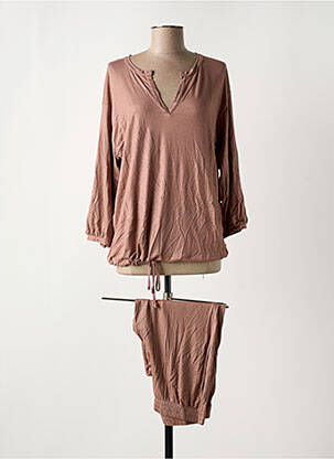 Pyjama coupe droite marron LE CHAT femme