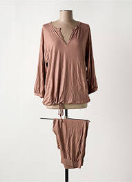Pyjama col v marron LE CHAT femme