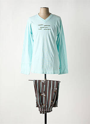 Pyjama coupe droite bleu COUP DE COEUR femme