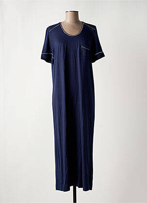 Chemise de nuit manches courtes bleu LE CHAT femme