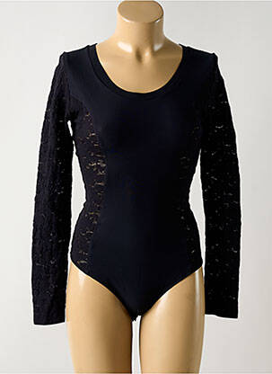 Body lingerie fermeture pressionnée à l'entrejambe noir PAIN DE SUCRE femme