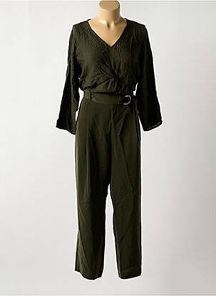 Combi-pantalon col v manches 3/4 vert SALSA femme