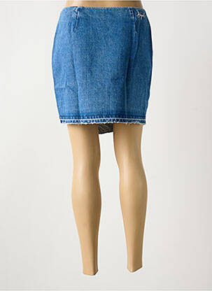 Jupe courte coupe droite bleu DESIGUAL femme