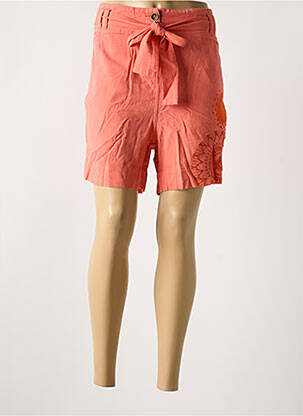 Bermuda coupe droite orange DESIGUAL femme