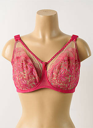 Soutien-gorge broderie haut soutien-gorge emboitant rose EMPREINTE femme
