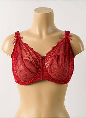 Soutien-gorge broderie haut soutien-gorge emboitant rouge EMPREINTE femme