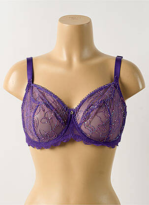 Soutien-gorge broderie haut soutien-gorge emboitant violet EMPREINTE femme