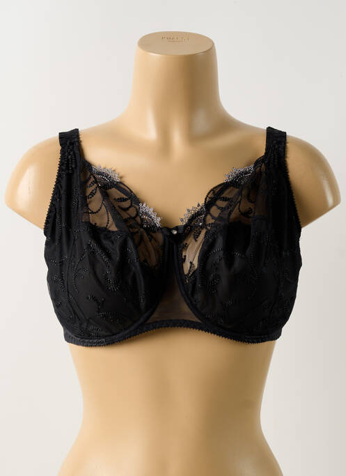 Soutien-gorge broderie haut soutien-gorge emboitant noir EMPREINTE femme