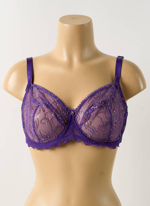 Soutien-gorge broderie haut soutien-gorge emboitant violet EMPREINTE femme