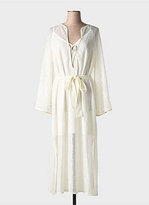 Robe longue manches longues manches longues blanc ACCESS FASHION femme