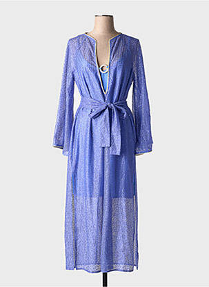 Robe longue manches longues manches longues bleu ACCESS FASHION femme