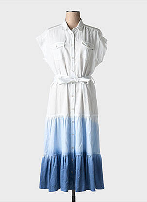 Robe longue manches courtes manches courtes blanc ANANKE femme