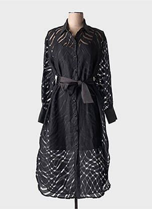 Robe mi-longue manches longues manches longues noir ACCESS FASHION femme