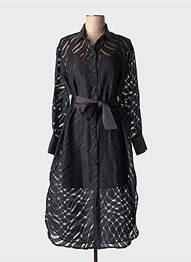 Robe mi-longue manches longues manches longues noir ACCESS FASHION femme