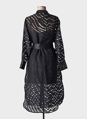 Robe mi-longue manches longues manches longues noir ACCESS FASHION femme