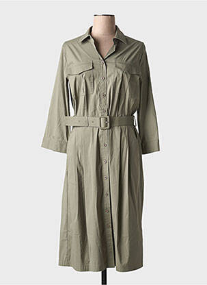 Robe mi-longue manches longues manches longues vert REPEAT femme