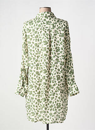 Robe mi-longue imprimé fantaisie manches longues vert REPEAT femme