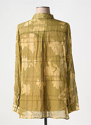 Chemisier tissage crêpe manches longues vert LAUREN VIDAL femme